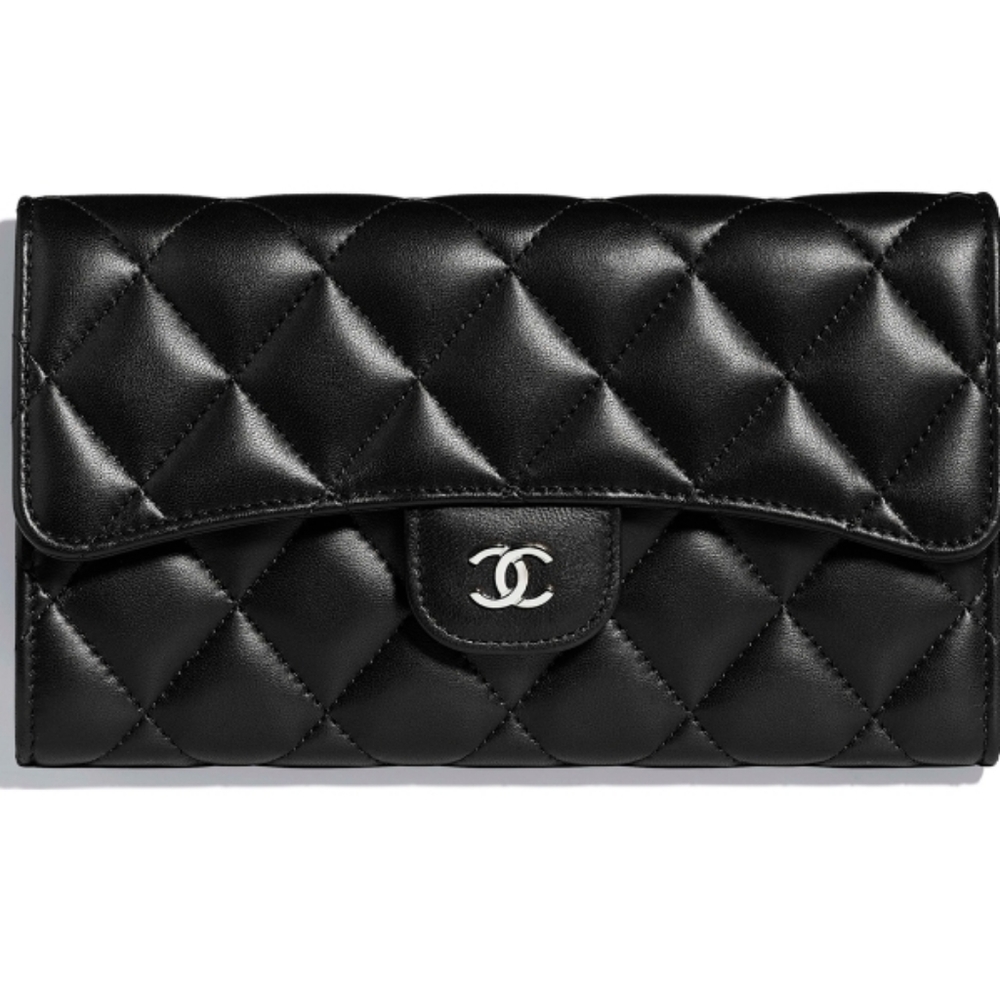 100%Authentic Chanel Douple Flap Wallet Black - Picture 2 of 15